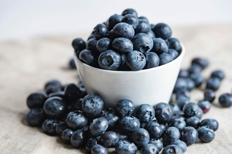 bowl of delicious blueberries