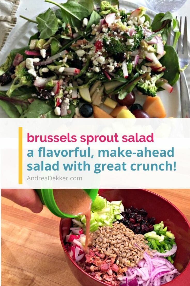 Even if you think you hate Brussels Sprouts, you'll be pleasantly surprised by the flavor, crunch, and tang of this delicious "salad"! A super easy, make-ahead salad or side dish, this recipe for Shredded Brussels Sprouts Salad is a must-try! via @andreadekker