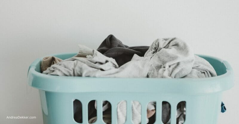 clean laundry in laundry basket