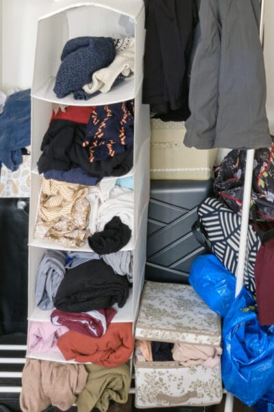 cluttered closet