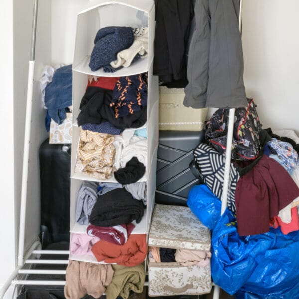 cluttered closet