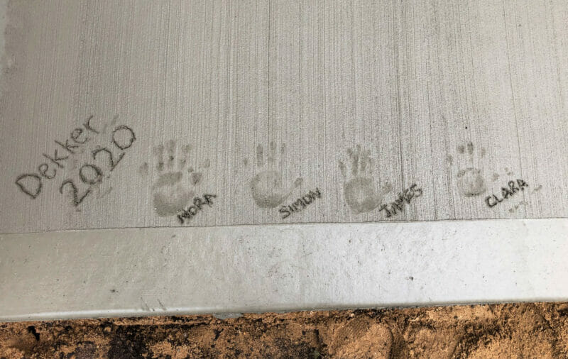 handprints in the concrete