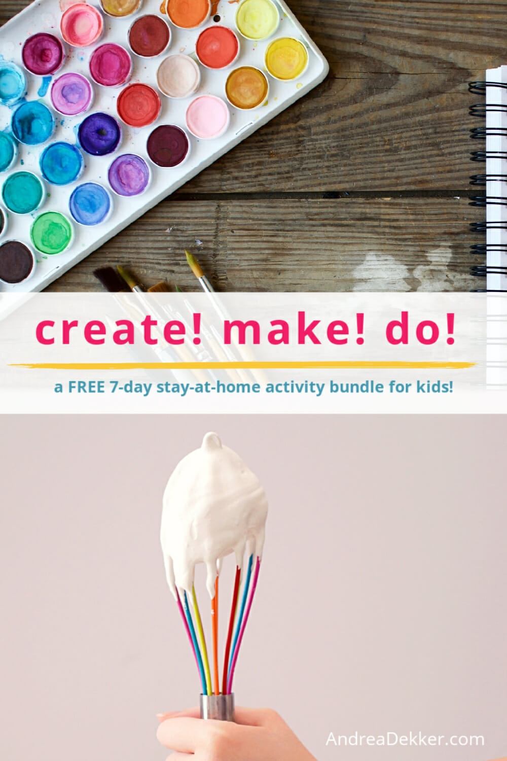 If you have school-age children and could use a little FREE inspiration to keep them busy over the next few weeks, check out this FREE stay-at-home activity bundle for kids! Nurture your children's creativity, tantalize their tastebuds, and make lasting memories together... all from the comfort of home! via @andreadekker