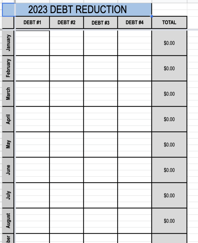 debt worksheet
