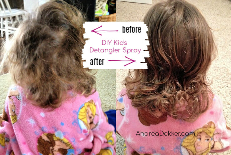 kids detangler spray before/after