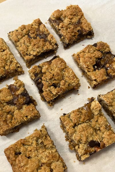 whole grain oatmeal caramel bars