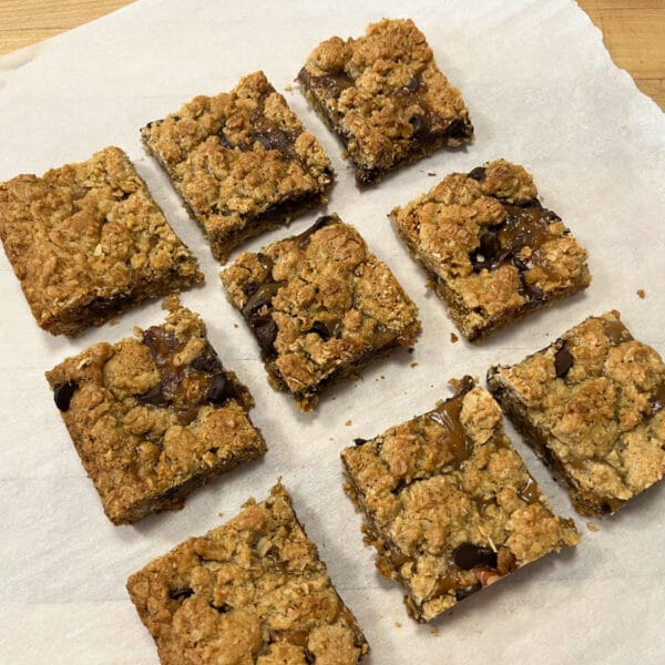 whole grain oatmeal caramel bars