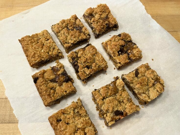 whole grain oatmeal caramel bars