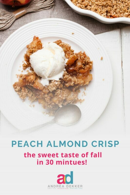 easy peach almond crisp