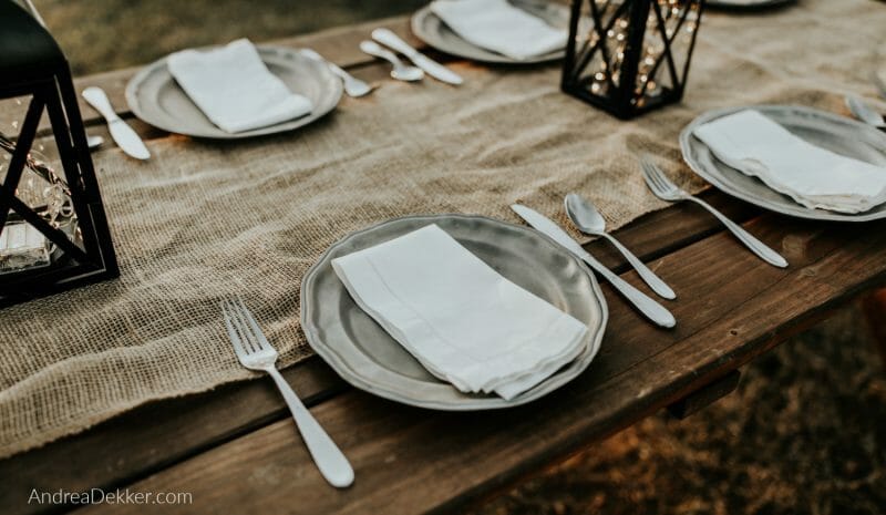 table set and ready to eat