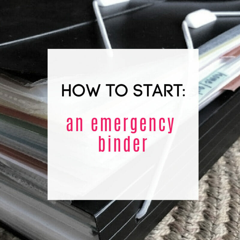 how to start an emergency binder