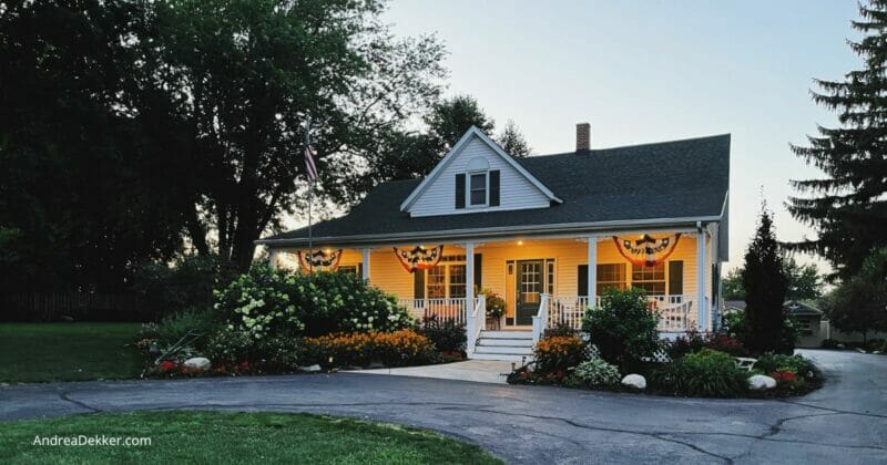 Farmhouse at dusk