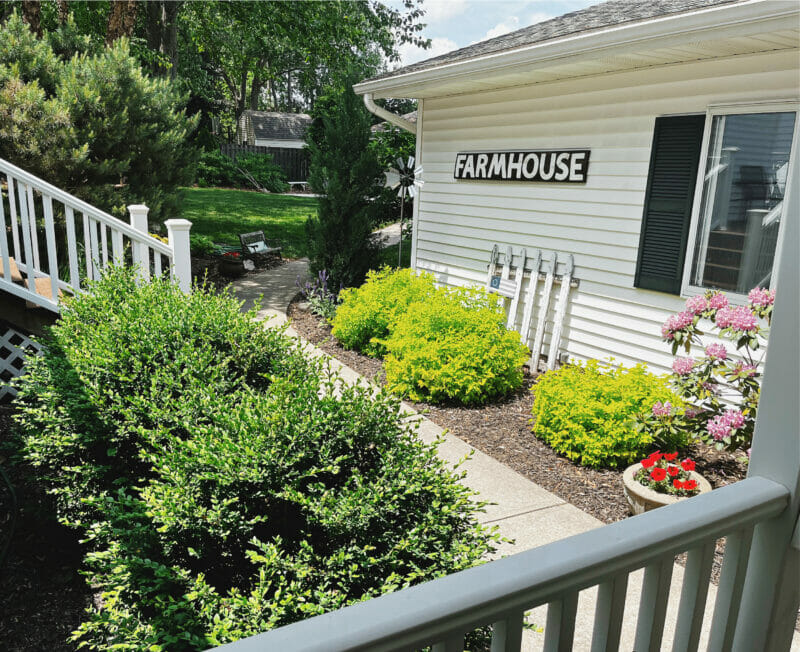 farmhouse garden area