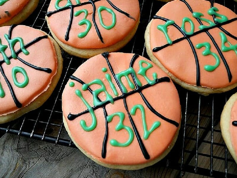 basketball cut-out sugar cookies