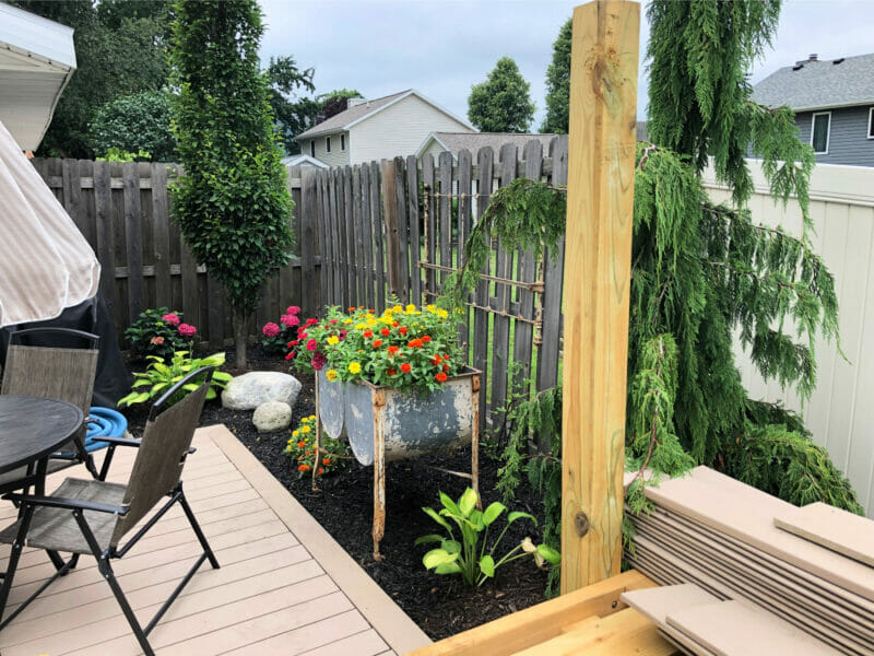 landscaping off pool deck