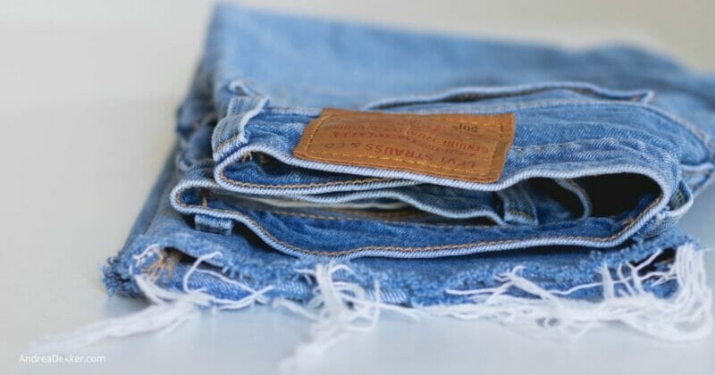 folded jeans