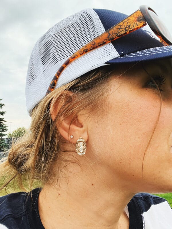football earrings