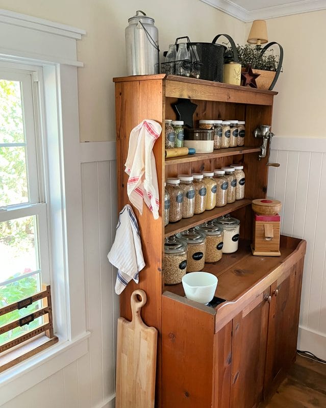 grain hutch in kitchen