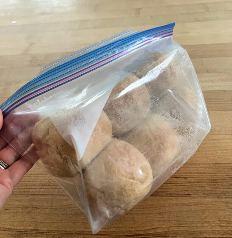 rolls in zip-top bag