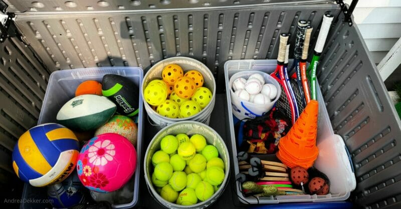 how to organize outdoor toys and sports gear