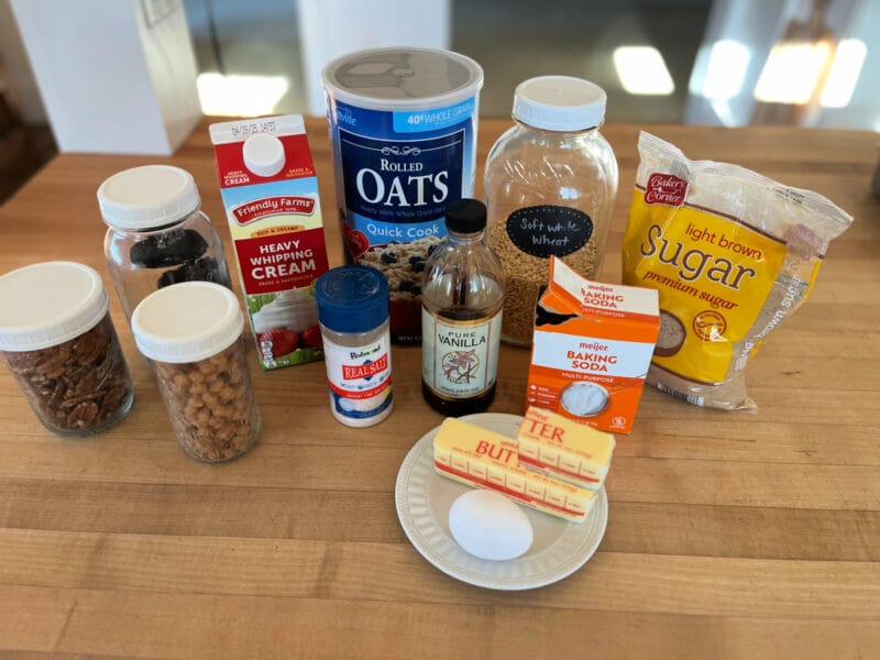 oatmeal bar ingredients