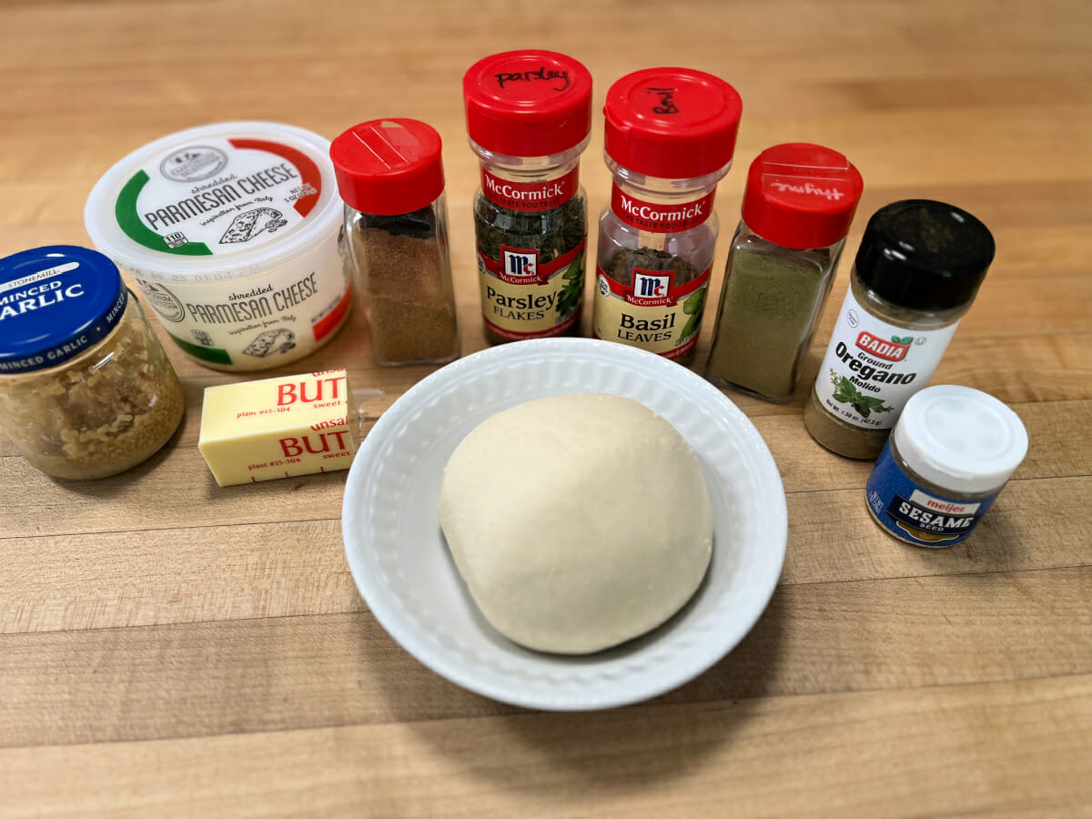 ingredients for pull apart herb biscuits