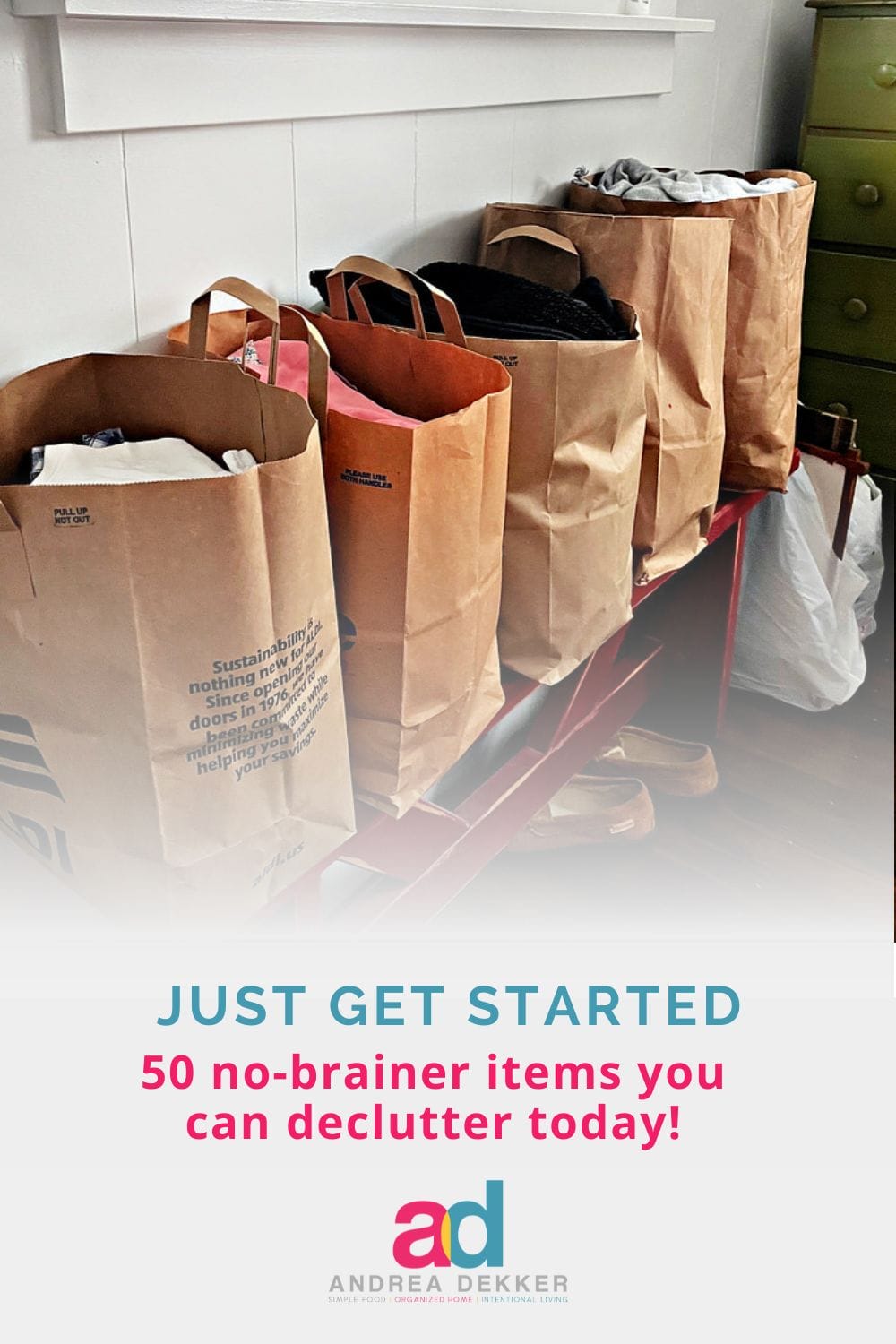 Tackling your next clutter hot spot can feel overwhelming… instead of dwelling on that feeling, take action by decluttering a few no-brainer items today and shift your momentum in the right direction! via @andreadekker