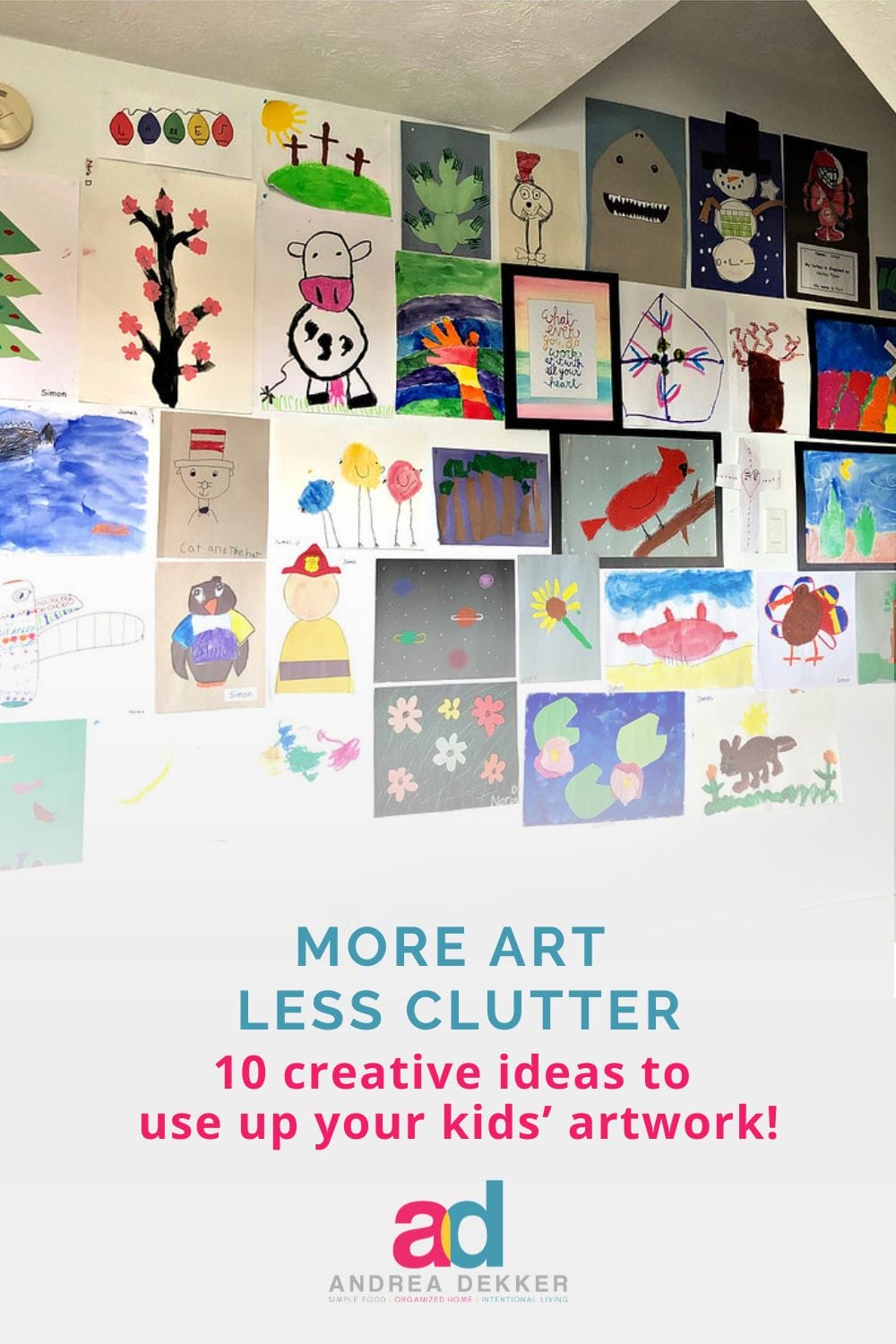 These 10 out-of-the-box ideas will help you cherish your kids' creativity while maintaining a less-cluttered home... finding that elusive balance between sentimentality and simplicity! via @andreadekker