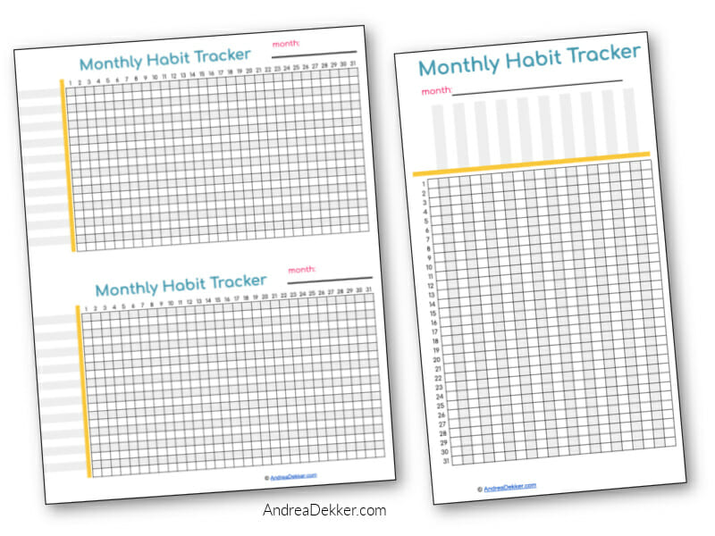 monthly habit trackers