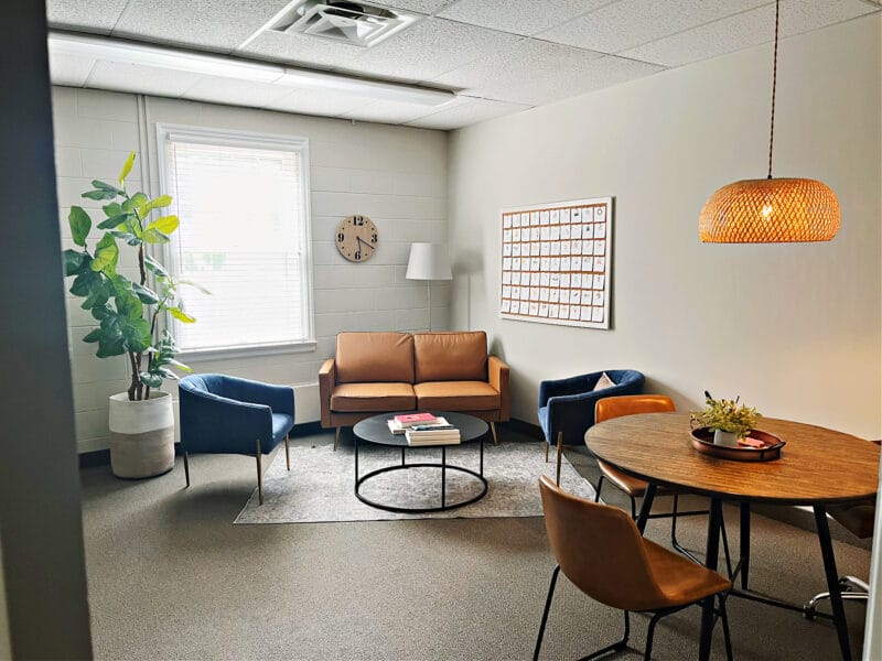 mid century modern office space