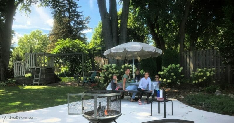 picnic on the patio