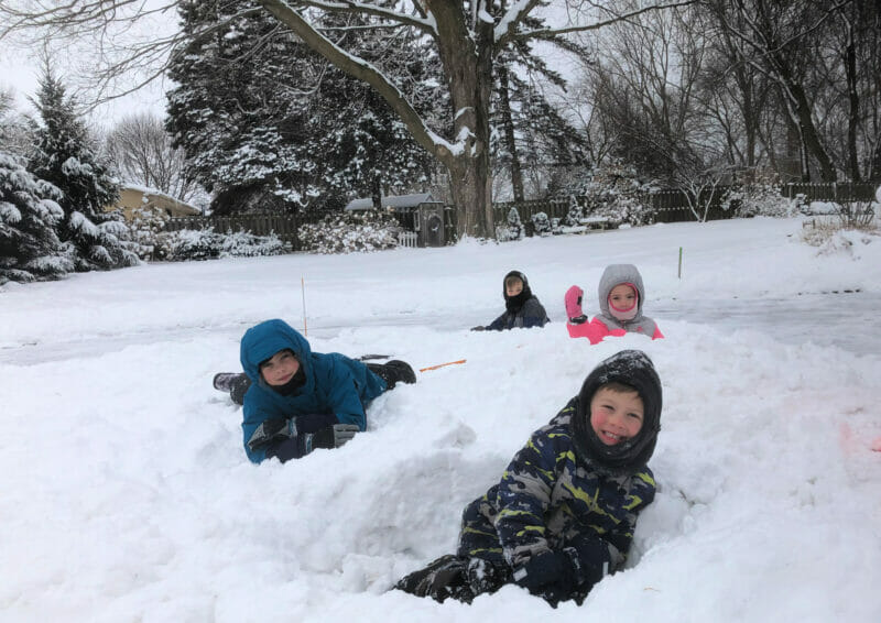 playing in the snow