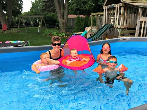 swimming in our Costco pool