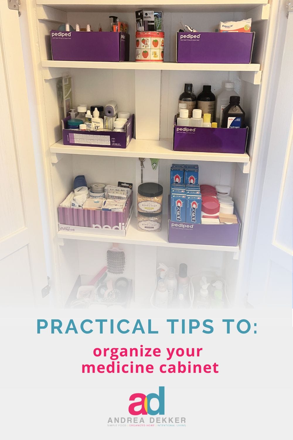 Cold and flu season is a great time to declutter your medicine cabinet and first aid supplies... here are a few practical tips to help you start and complete this project today! via @andreadekker