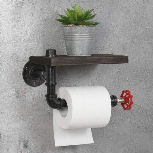 toilet paper holder with shelf