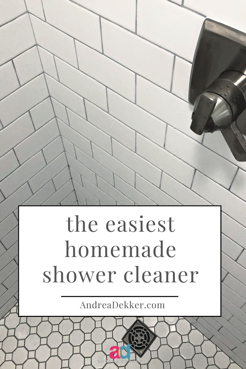 If scrubbing your showers is not one of your favorite weekly activities, you'll love this easy homemade shower cleaner because it quickly cuts through soap scum, grease, and grime. Plus, it smells great, it's gentle on your skin, and it's super frugal to make! via @andreadekker