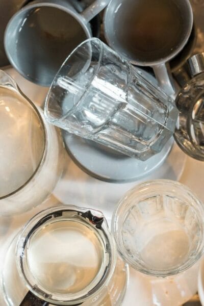 dirty dishes in the sink