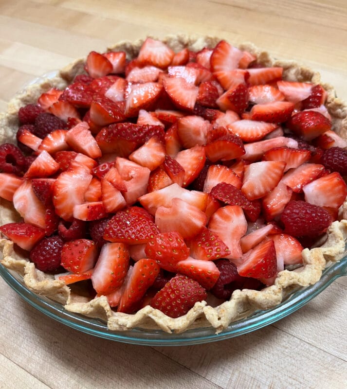strawberries in pie crust