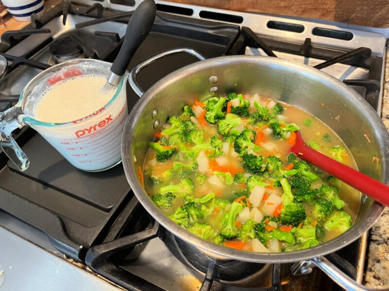 veggies for cheese broccoli soup