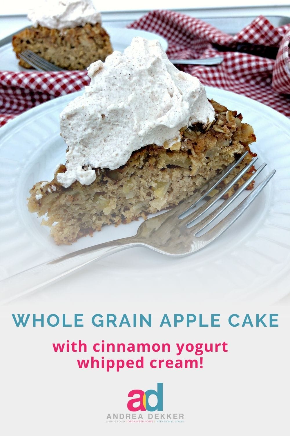 One of my favorite things about Fall is fresh-from-the-orchard apples... especially when I turn those apples into a whole-grain apple cake (with cinnamon yogurt whipped cream)! If you need a new apple recipe for fall, give this one a try. You won't regret it! via @andreadekker