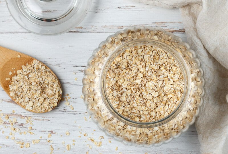 jar of whole grain oats