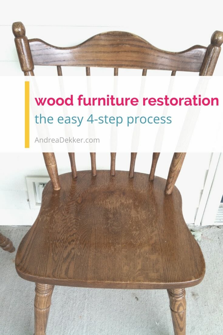 Learn how simple wood furniture restoration can be with this easy 4-step process. Bring a little life back to your favorite wood furniture -- no elbow grease or expensive products required! via @andreadekker