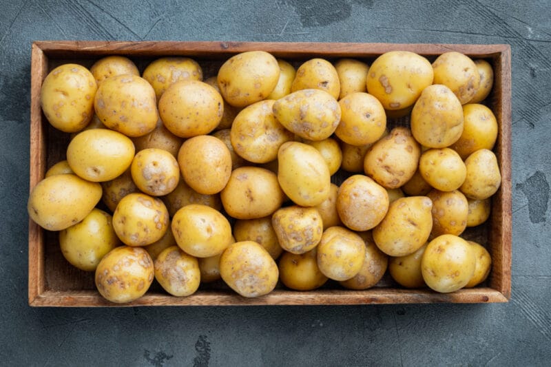lots of fresh potatoes